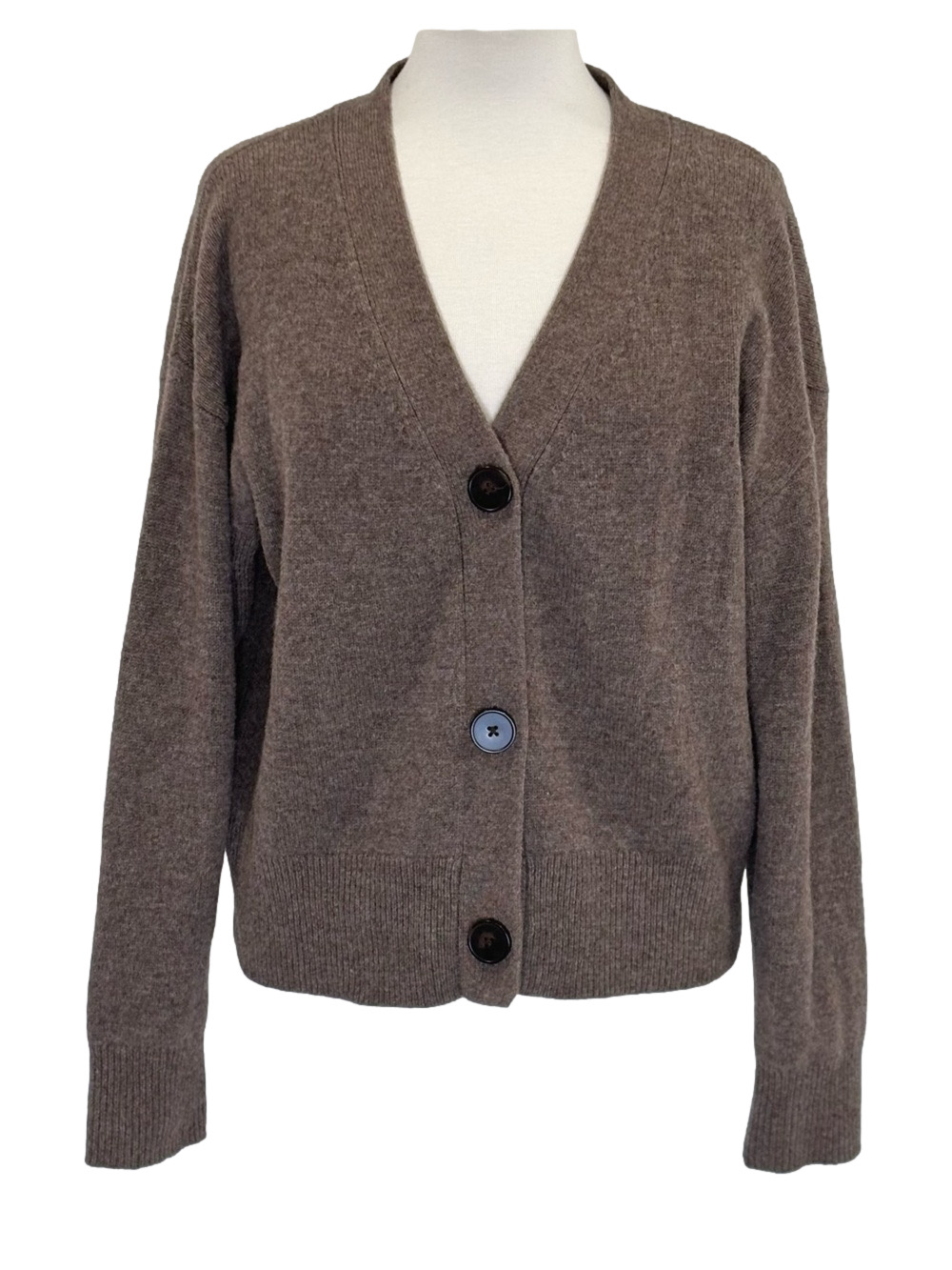 Frank and Oak brown wool cardigan